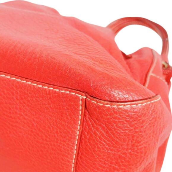 Kate Spade handbag tote bag, drawstring style, leather, red